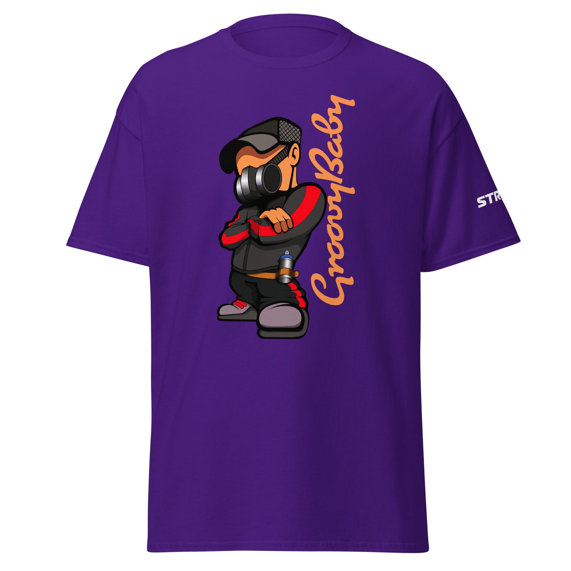 Groovy Baby B-Boy Premium Unisex T-Shirt in Purple, front view