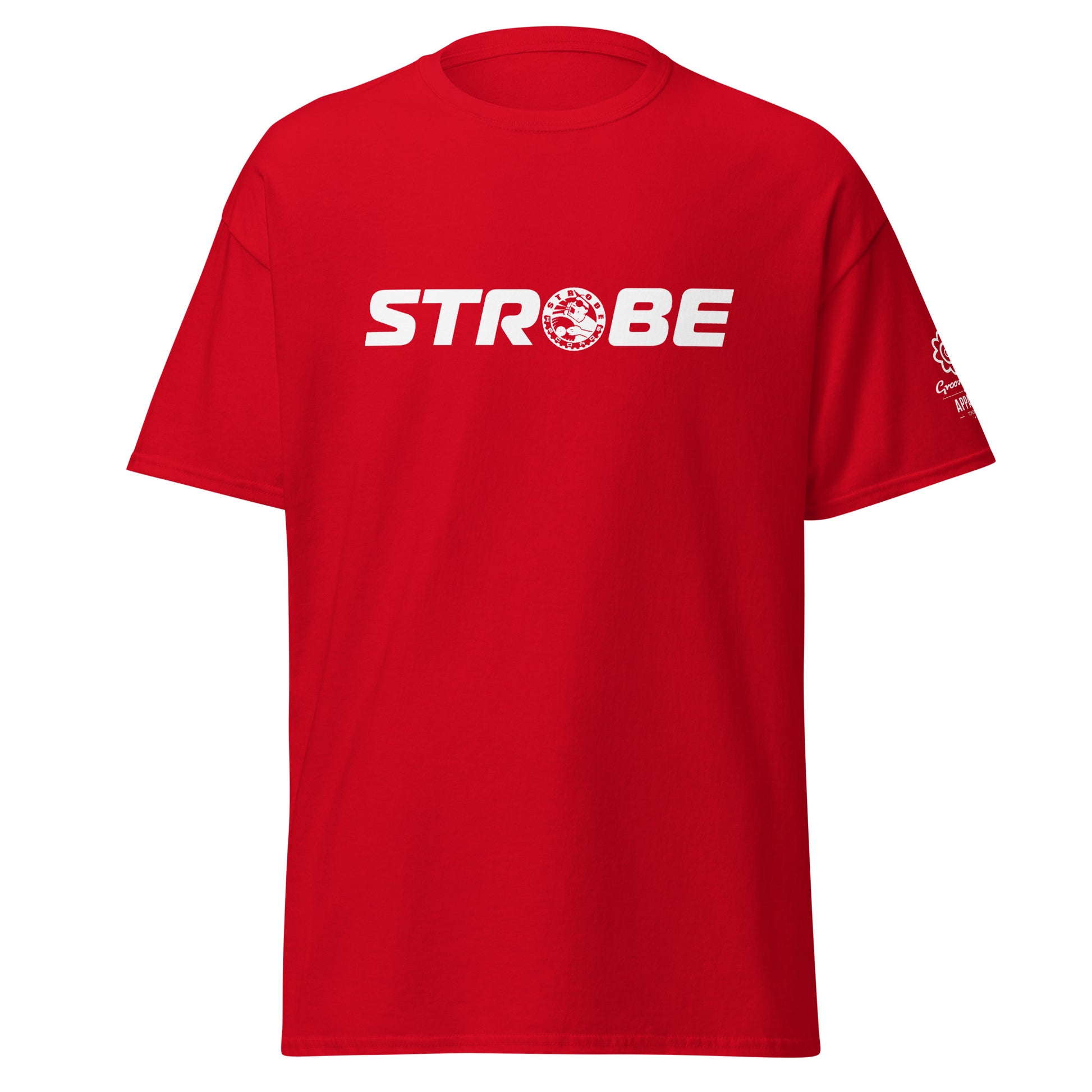 Strobe Horizon Premium Unisex T-Shirt in Red, front view