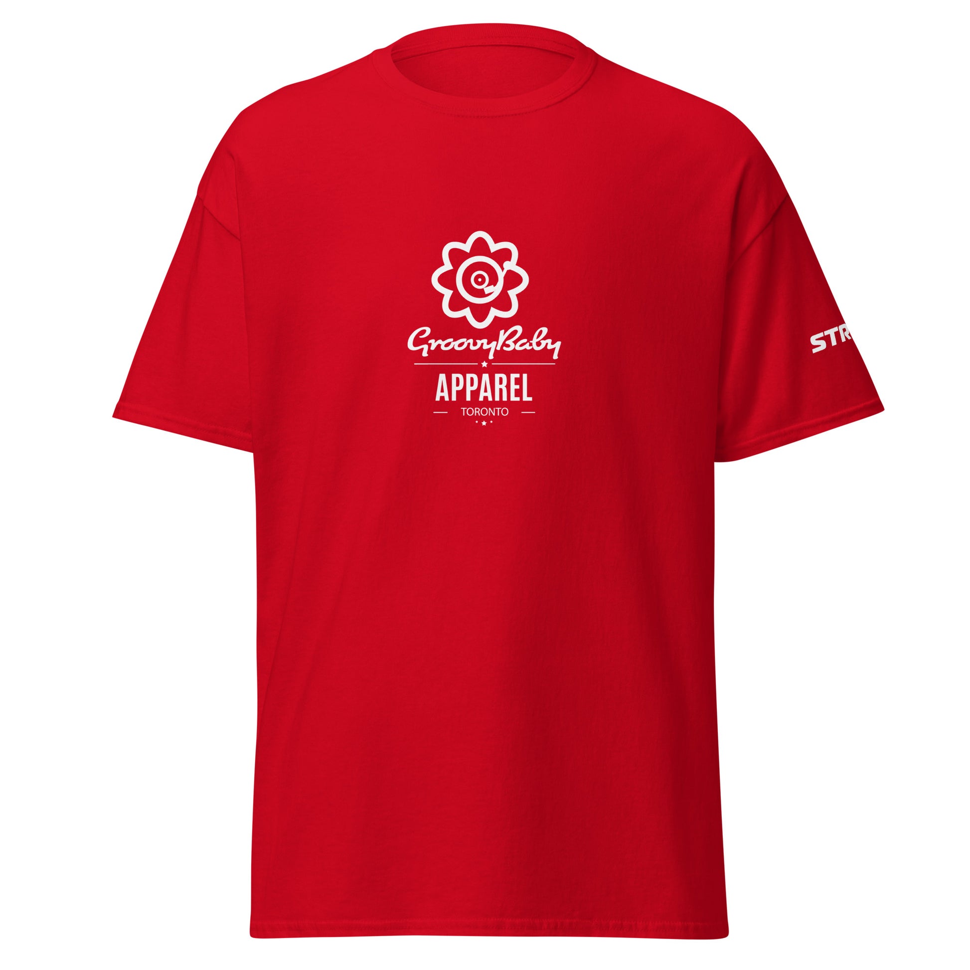 Groovy Baby Apparel Premium Unisex T-Shirt in Red, front view