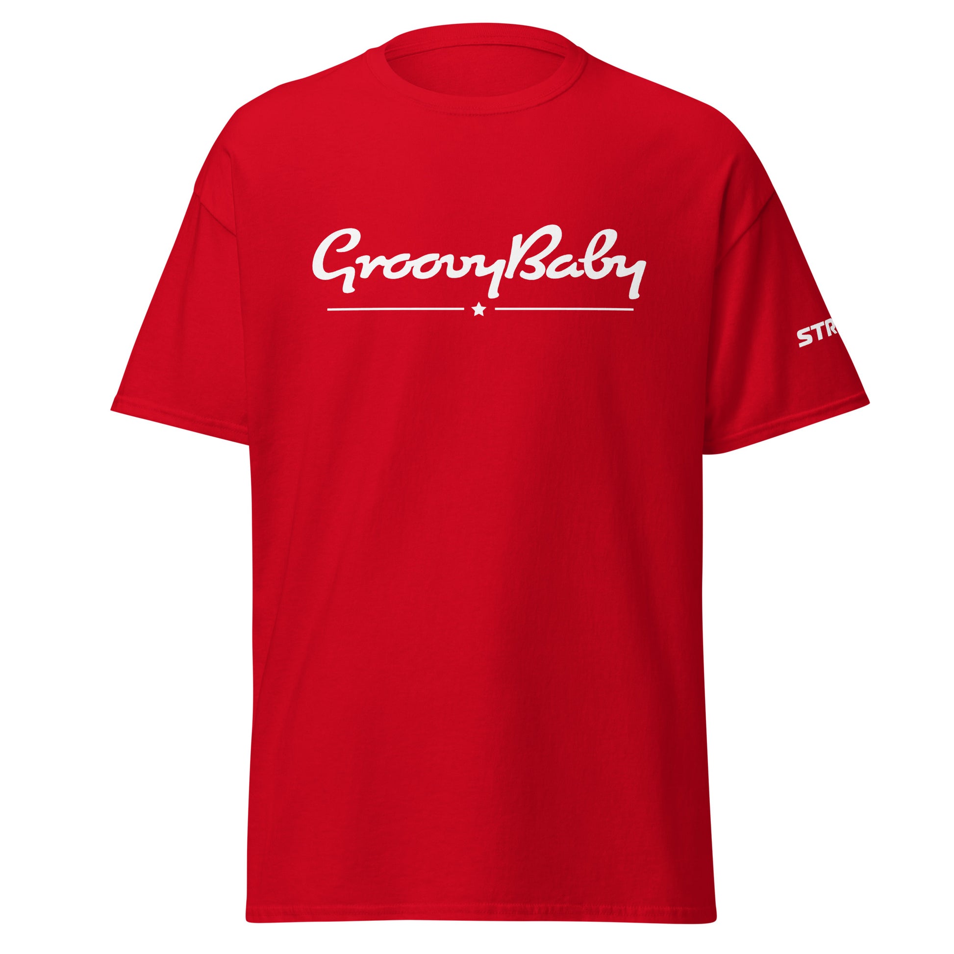 Groovy Baby Premium Unisex T-Shirt in Red, front view