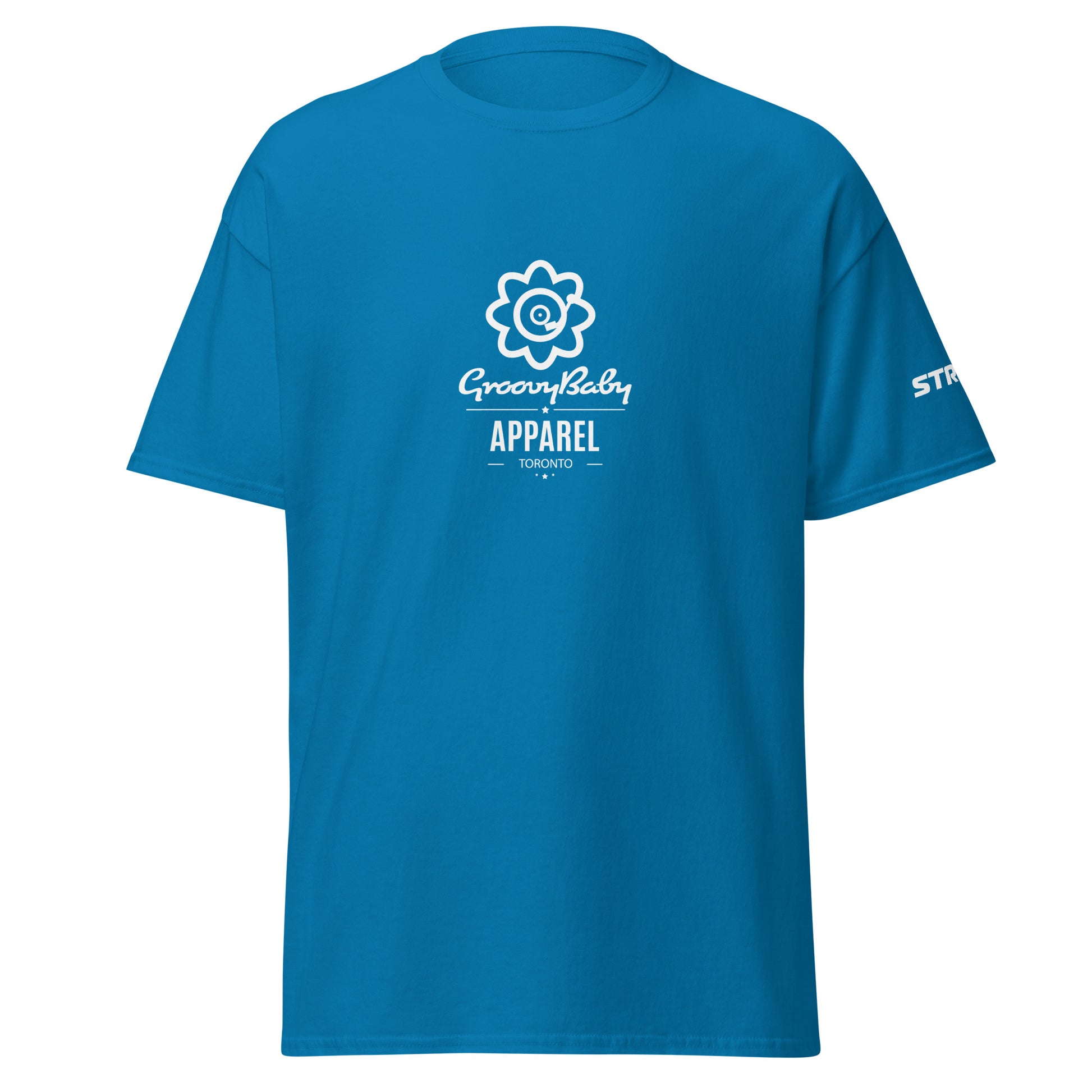 Groovy Baby Apparel Premium Unisex T-Shirt in Sapphire, front view