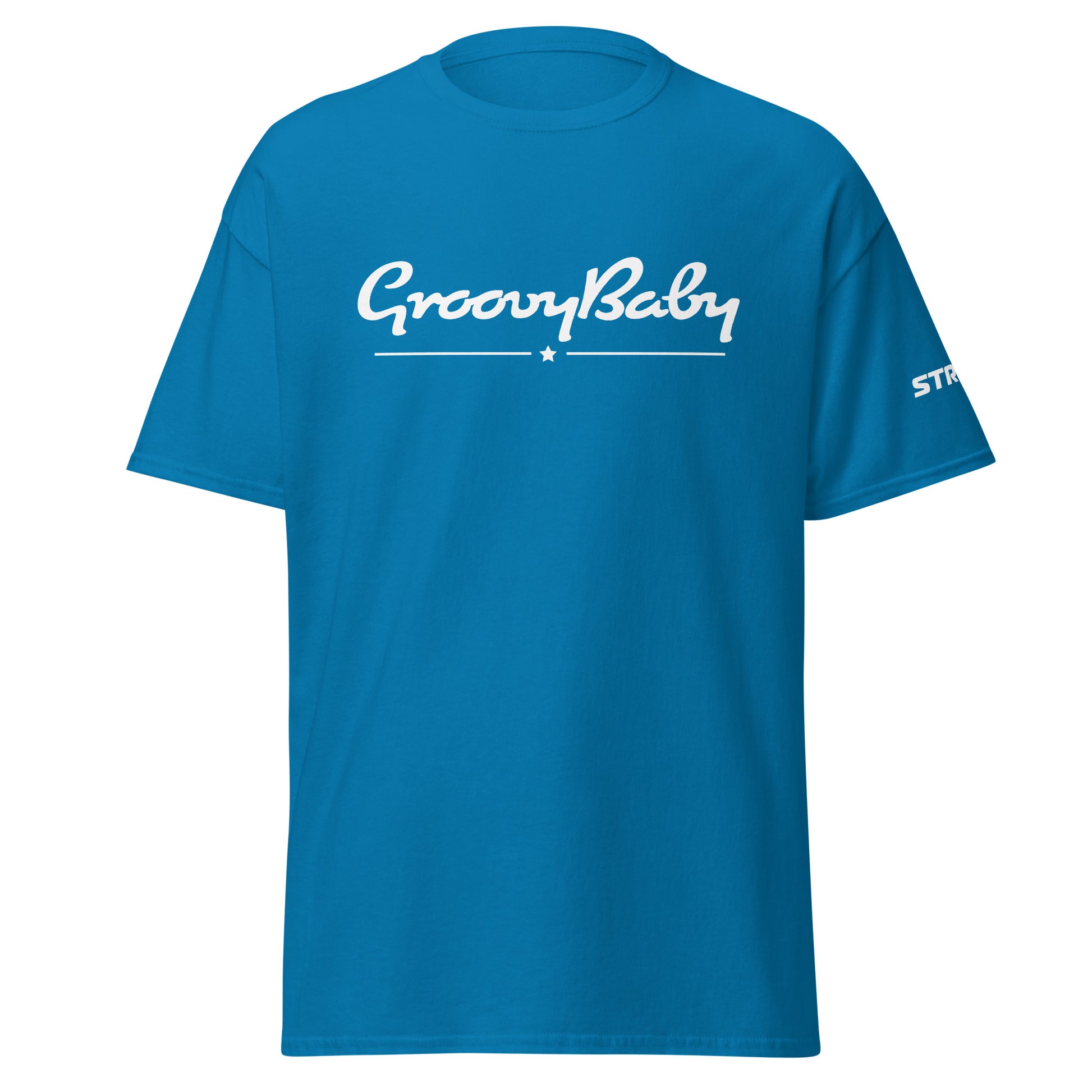 Groovy Baby Premium Unisex T-Shirt in Sapphire, front view