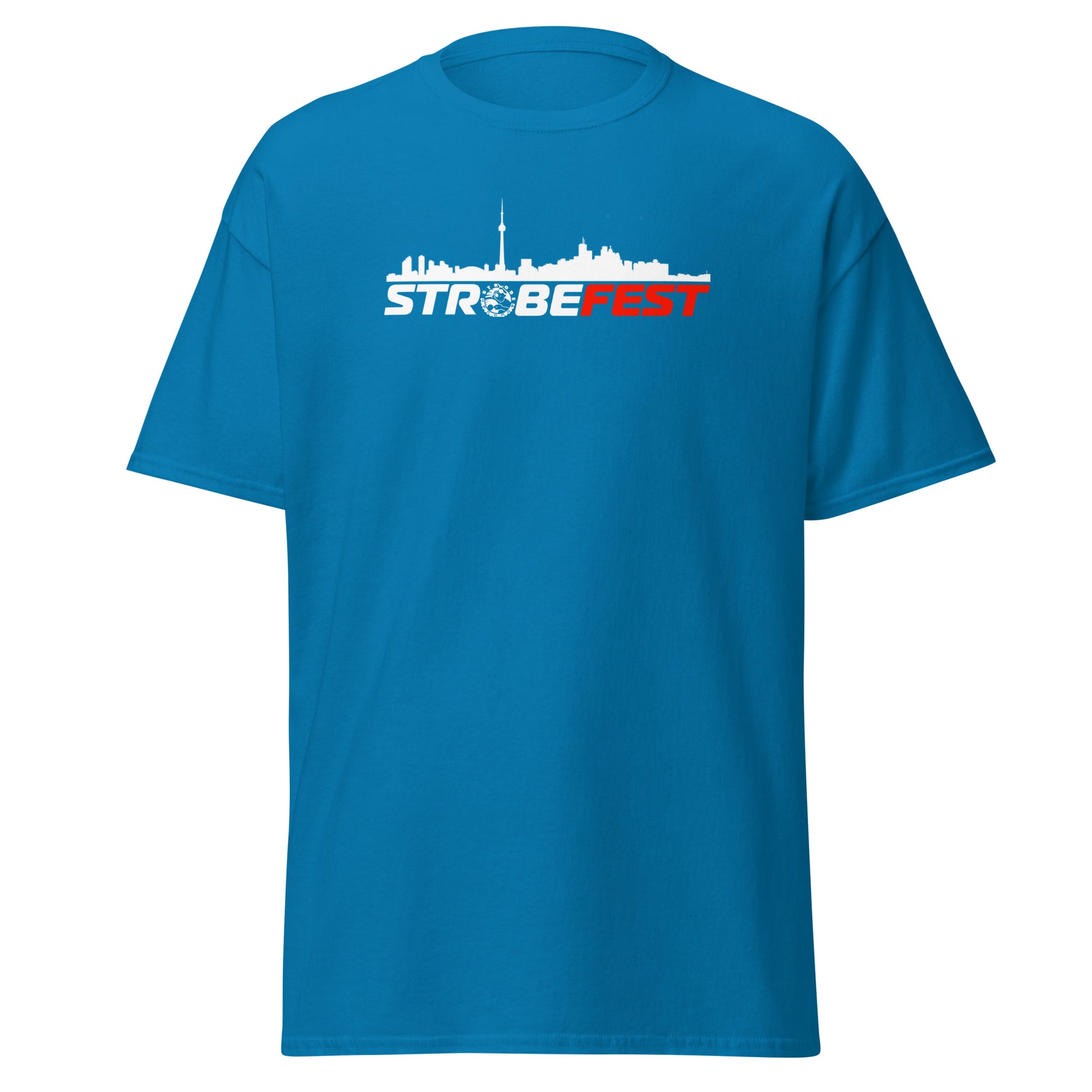 StrobeFest Unisex Premium T-Shirt in Sapphire, front view