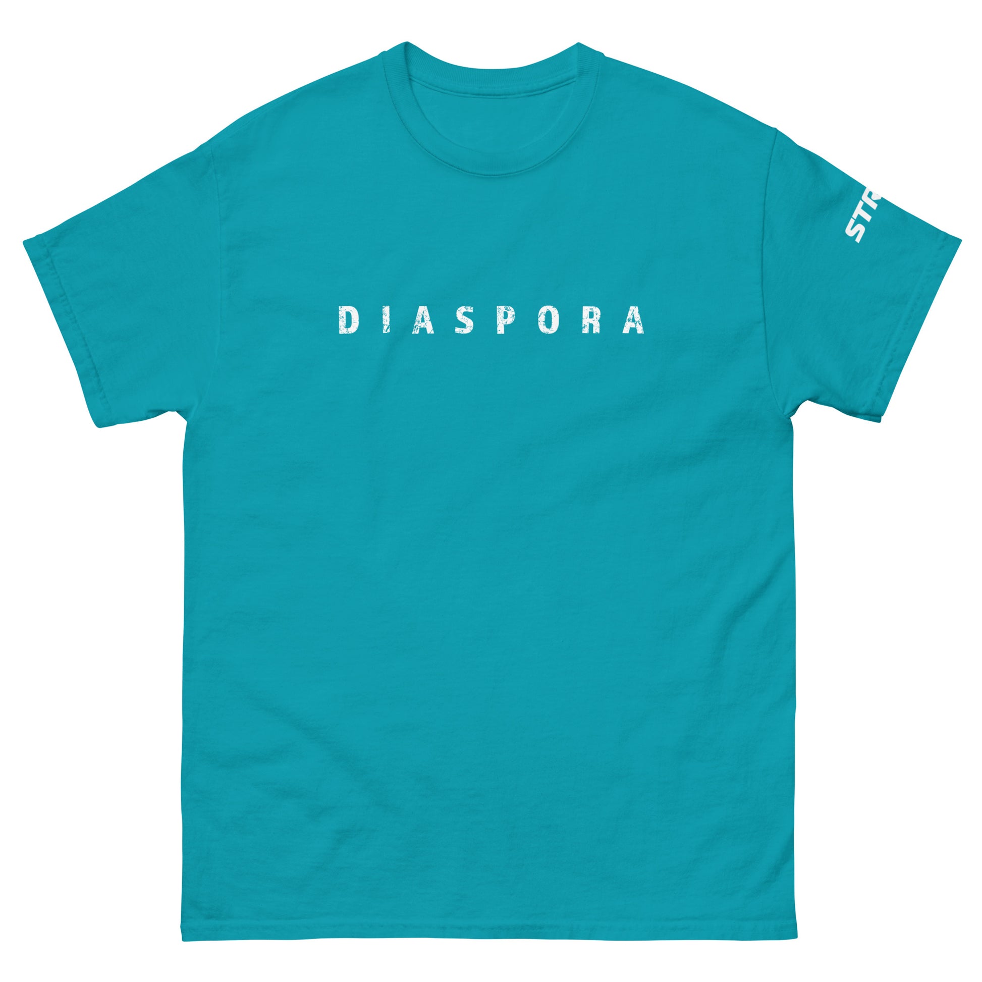 Diaspora Unisex Premium T-Shirt in Tropical blue, front view