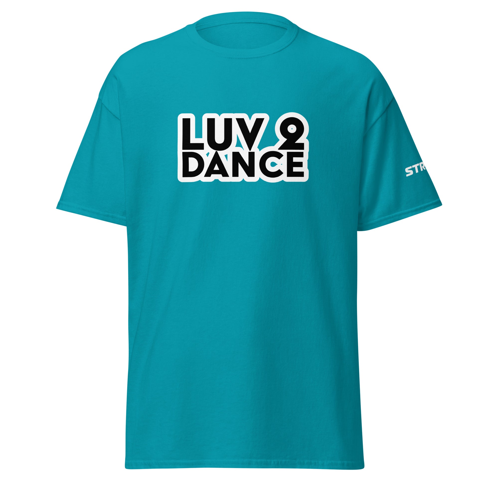 Luv 2 Dance Premium Unisex T-Shirt in Tropical blue, front view