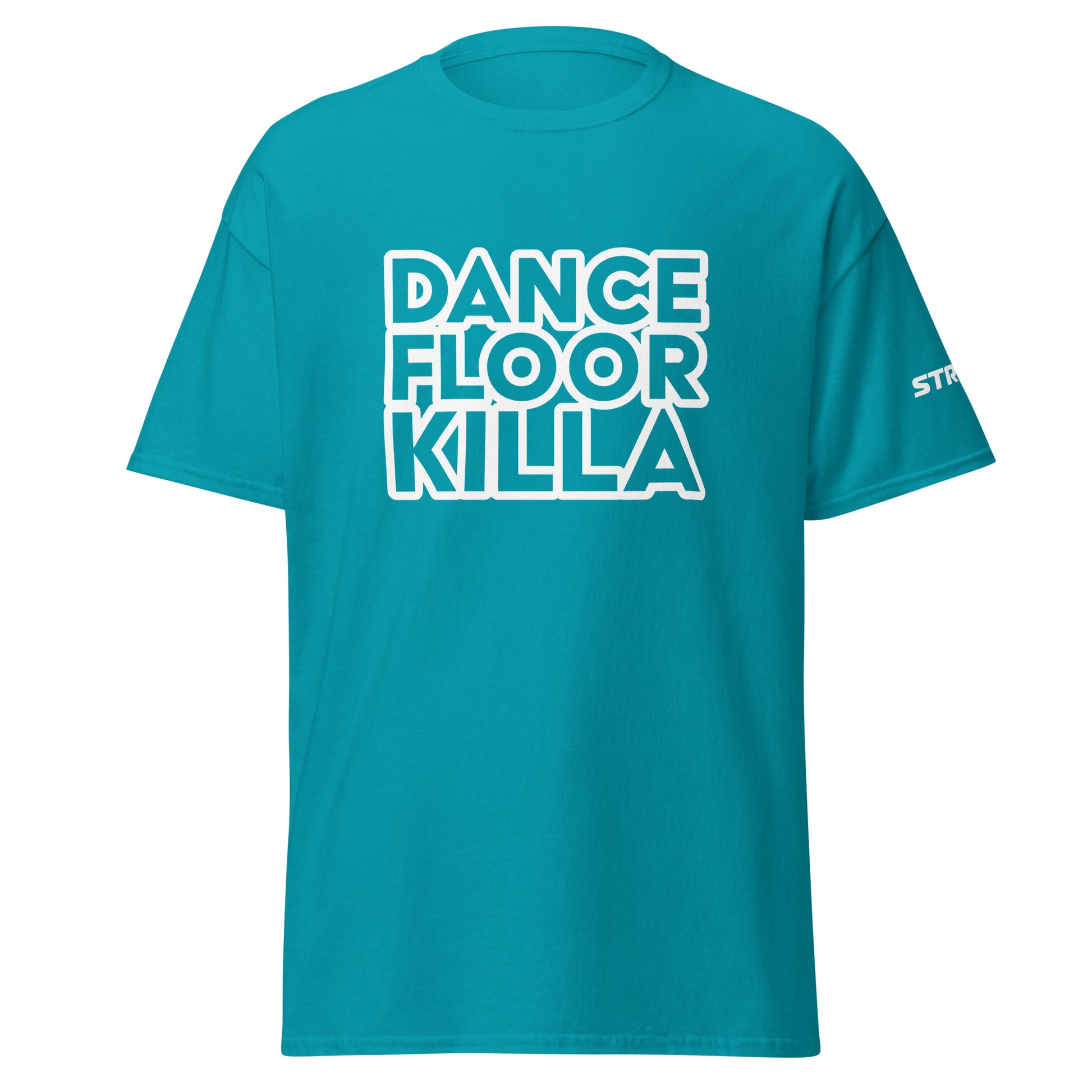 Dancefloor Killa Premium Unisex T-Shirt in Tropical blue, front view