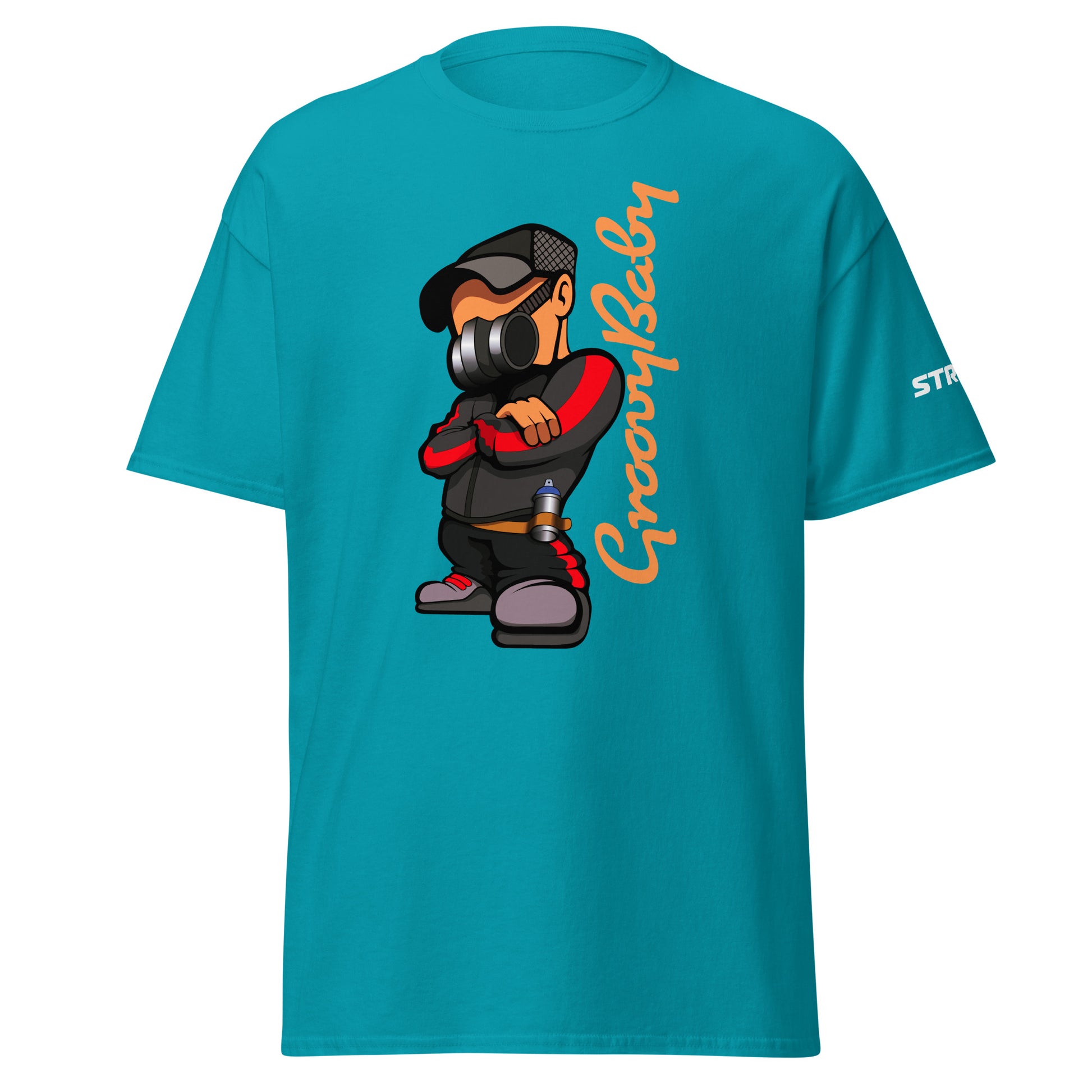 Groovy Baby B-Boy Premium Unisex T-Shirt in Tropical blue, front view