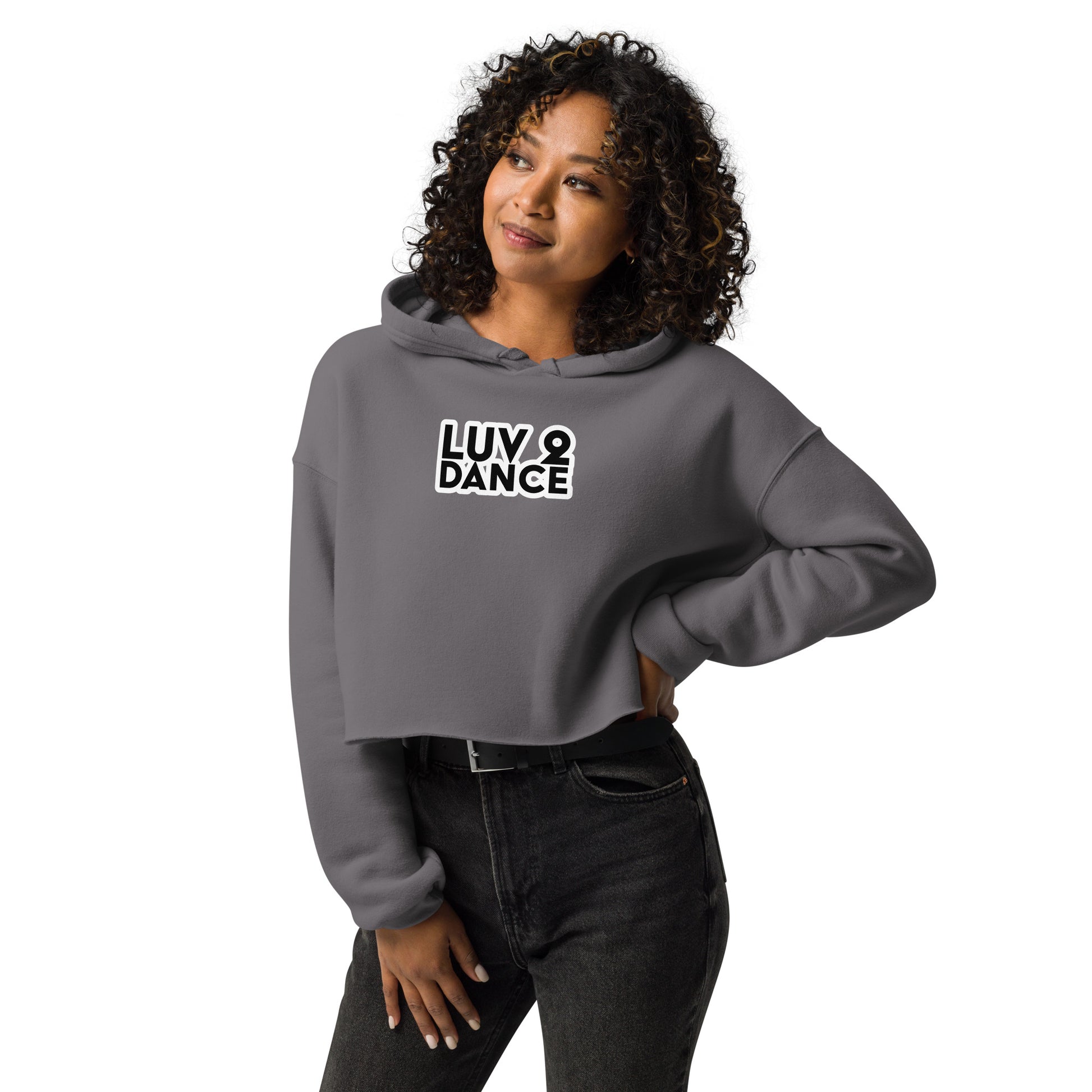 Luv 2 Dance Crop Hoodie, front view