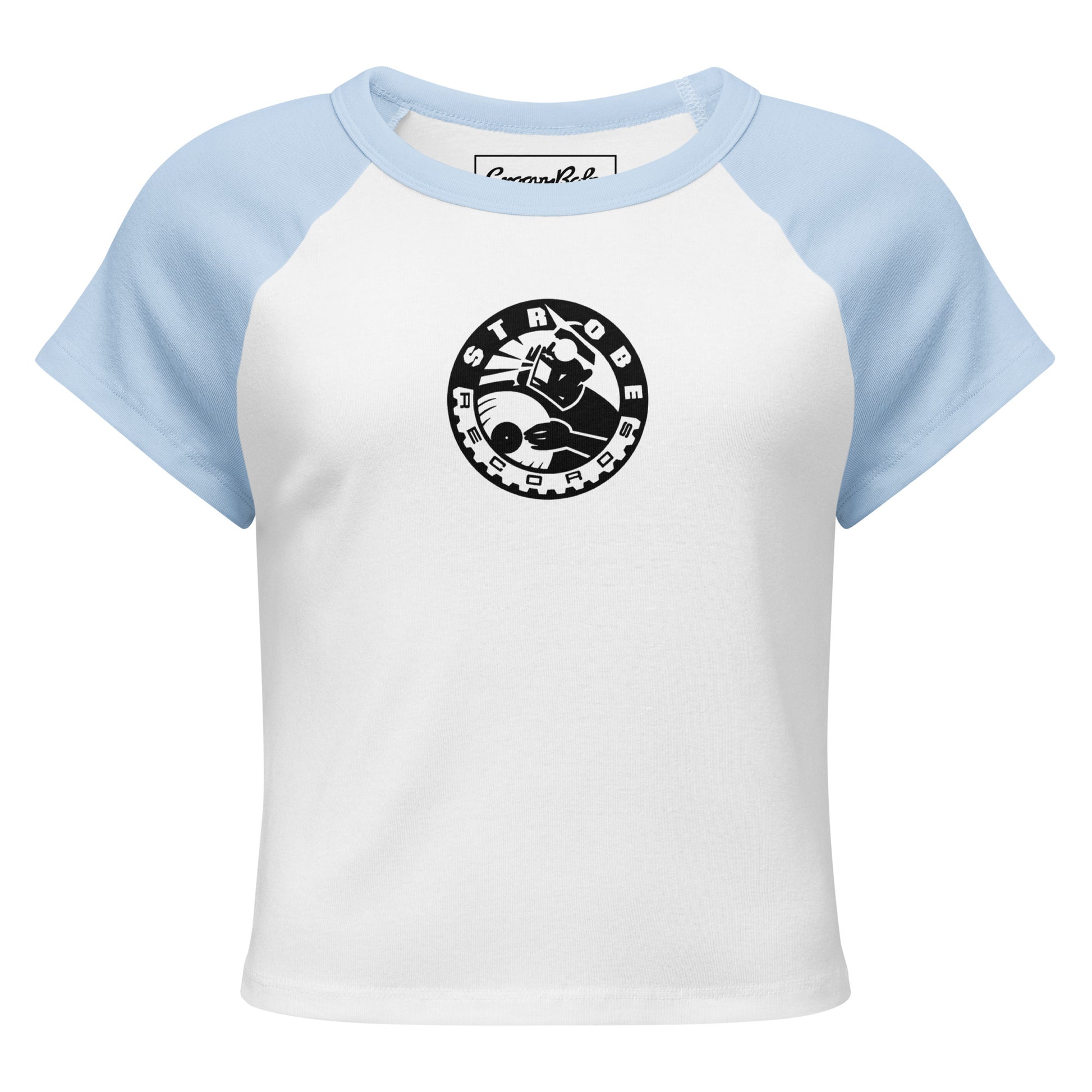 Groovy Baby Women’s Baby Tee in White, front view