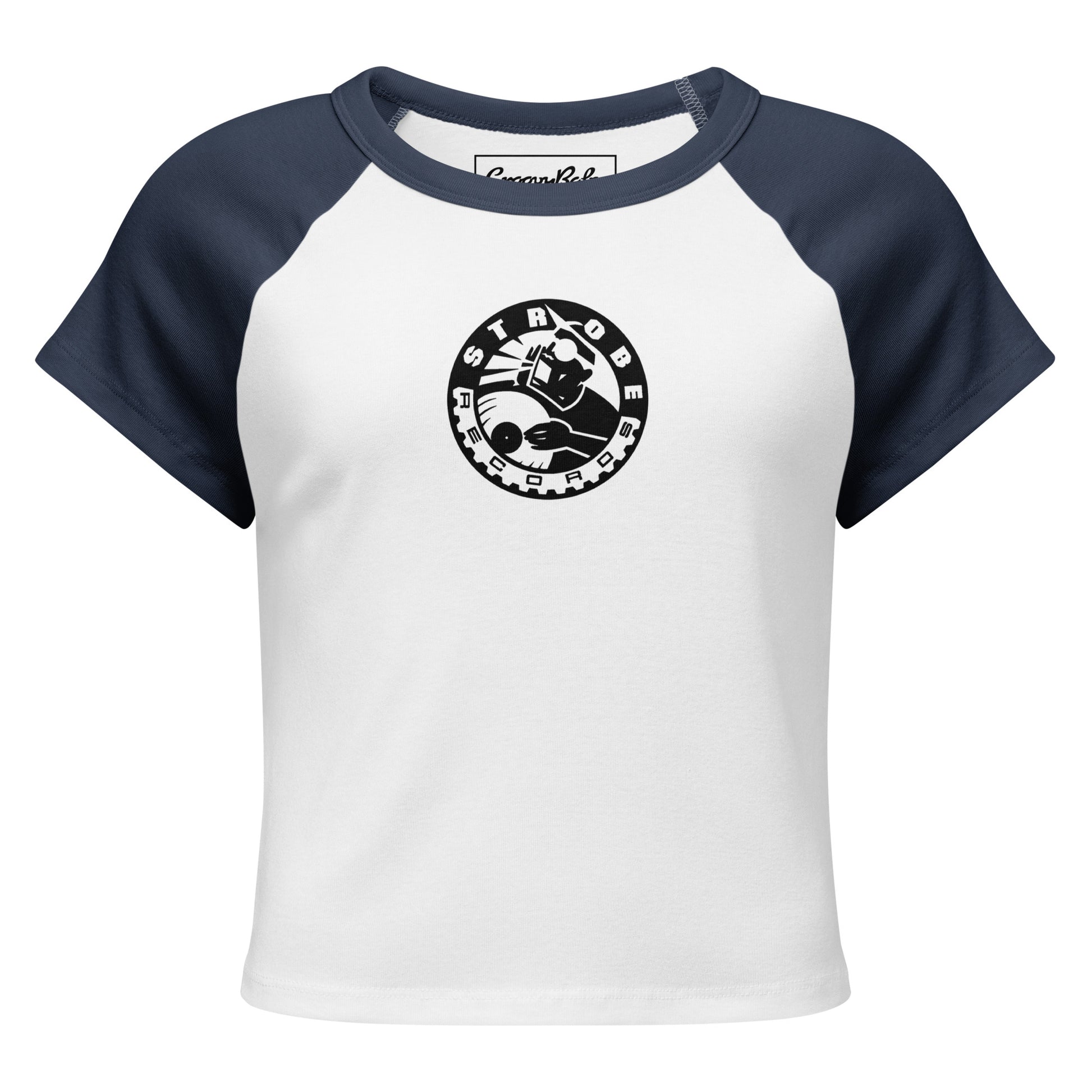 Groovy Baby Women’s Baby Tee in White, front view