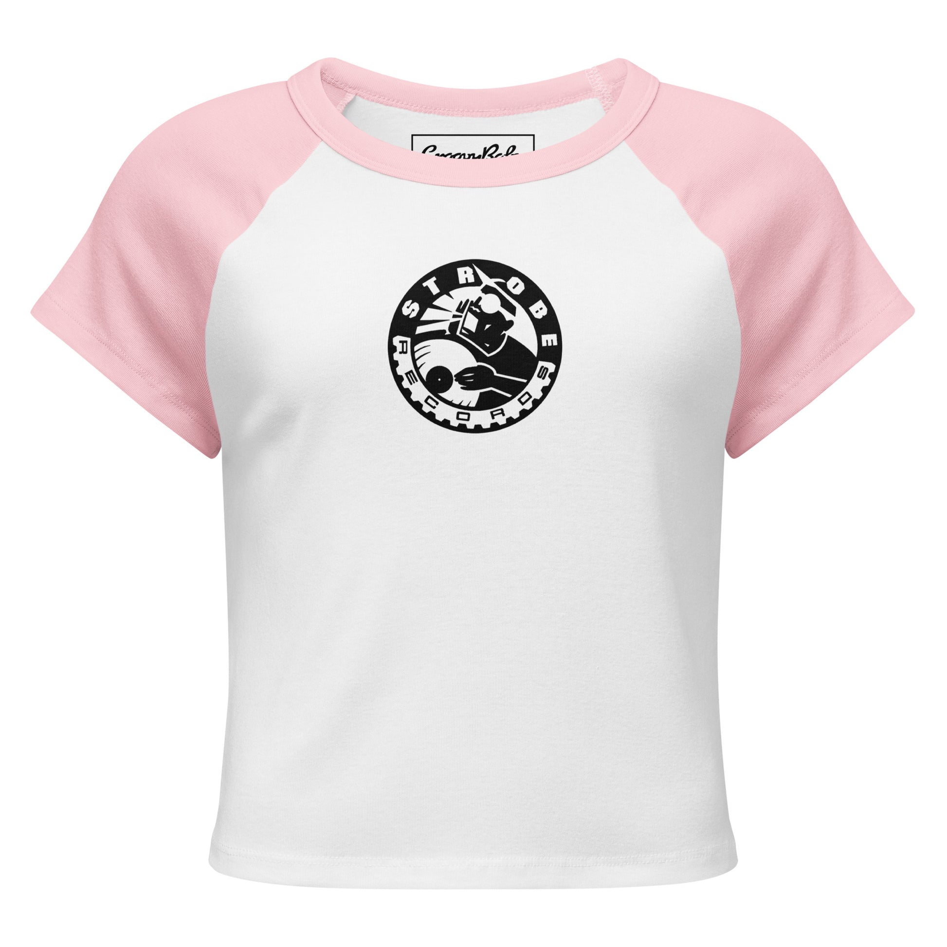 Groovy Baby Women’s Baby Tee in White, front view