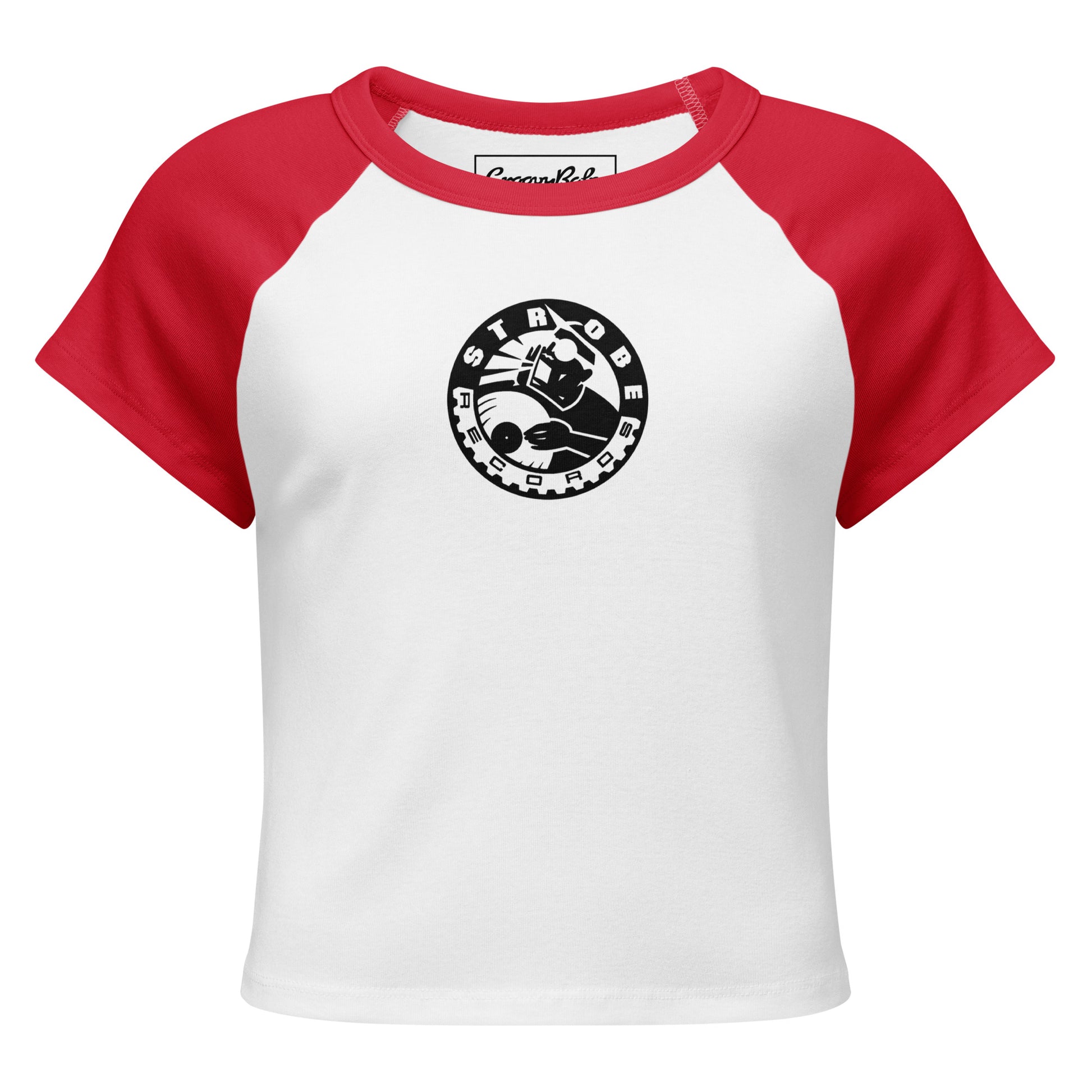 Groovy Baby Women’s Baby Tee in White, front view
