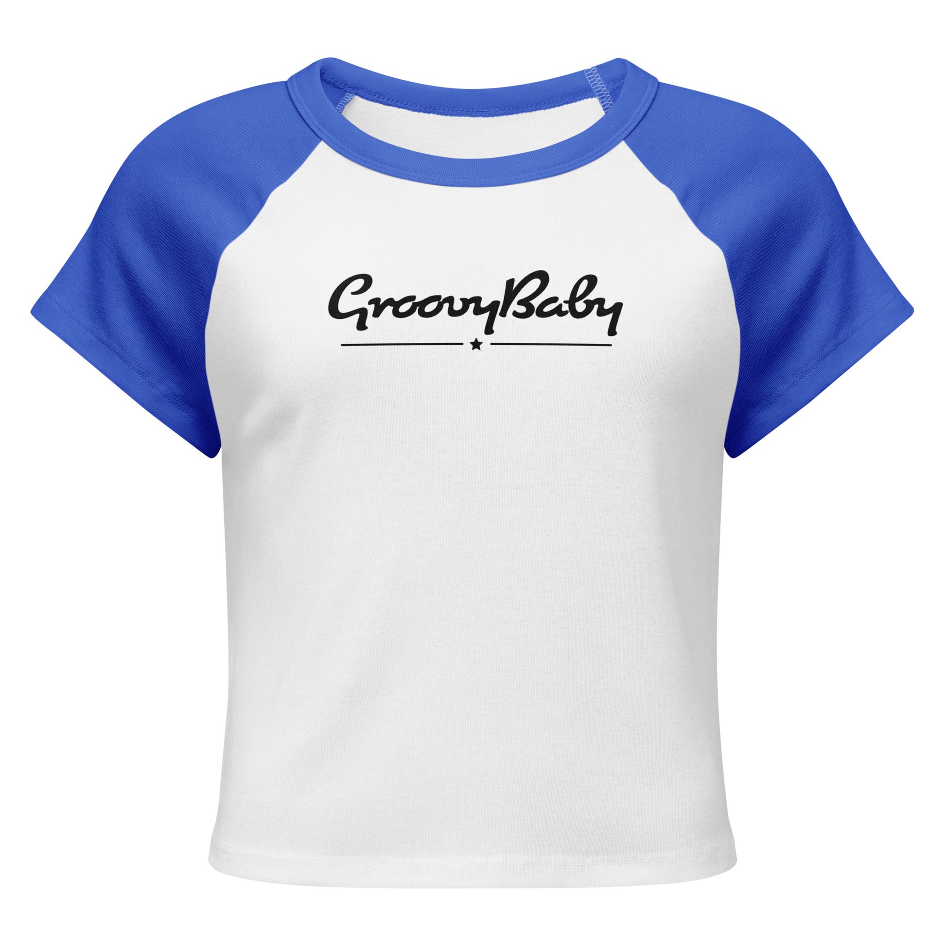 Groovy Baby Women's Baby Tee in White, front view